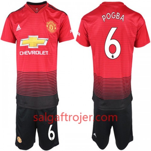 Manchester United Fodboldtrøjer Paul Pogba 6 Børn Hjemmebanesæt 2018/19 Kort ærmer Manchester United Fodboldtrøjer Paul Pogba 6 Børn Hjemmebanesæt 2018/19 Kort ærmer